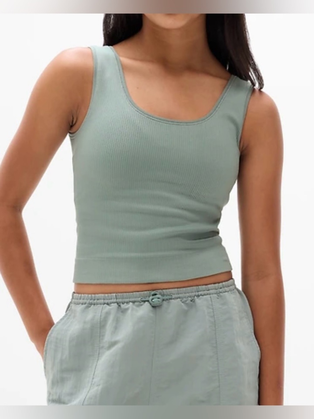 Athleta Youth Girls Ribbed Crop Tank Top In Dusty Rose Size XL/14